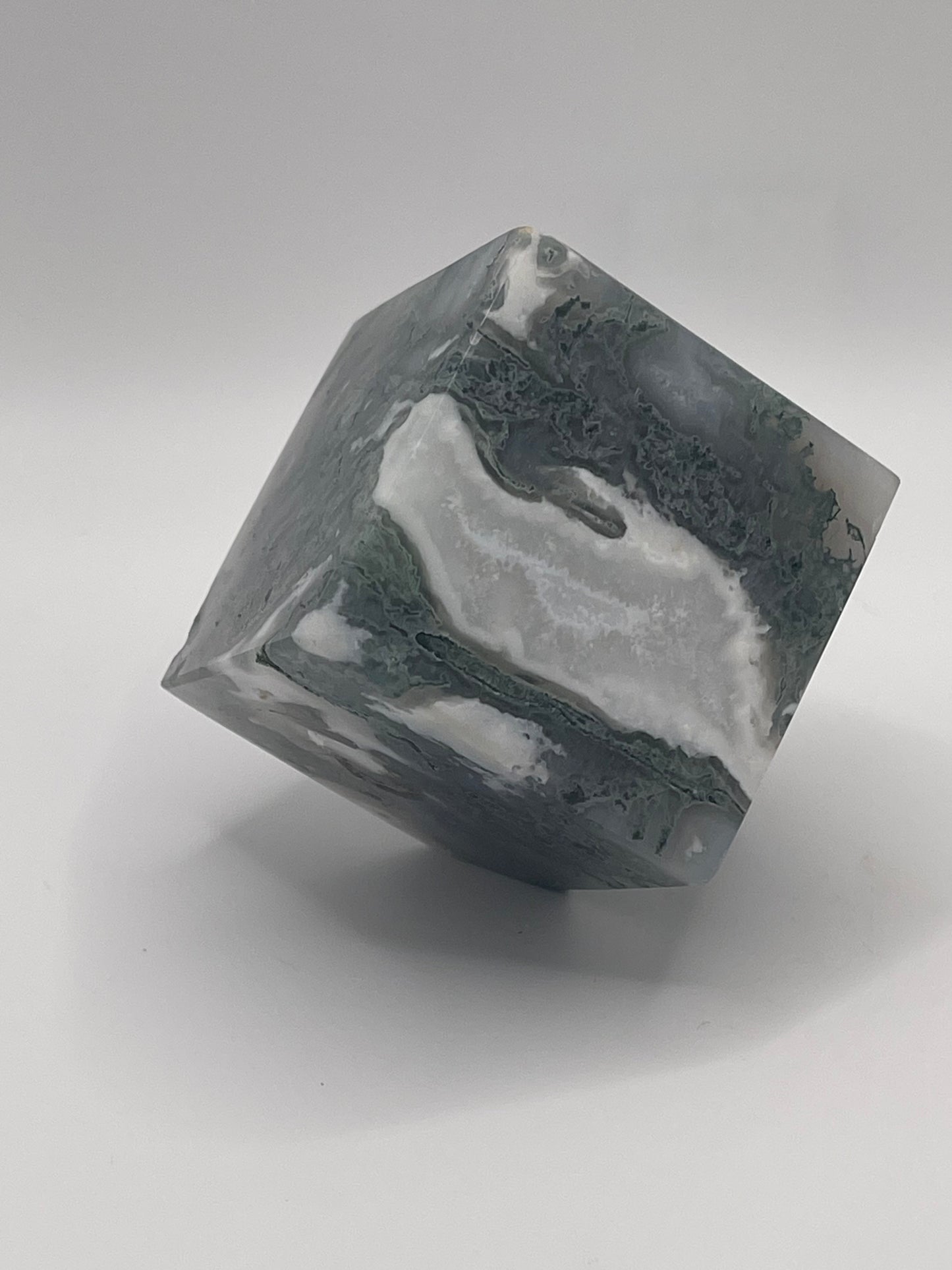 Moss Agate Cube