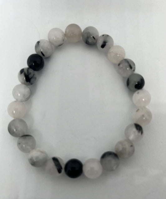 Tourmaline and Quartz Bracelet 8mm